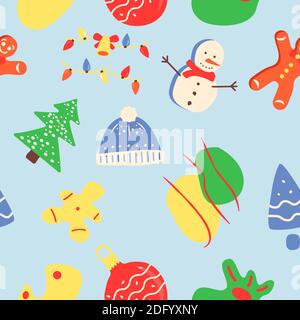 Winter season abstract seamless pattern Stock Vector