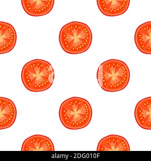 Illustration on theme of pattern red tomato, vegetable ketchup for seal. Vegetable pattern consisting of beautiful red tomato, many ketchup. Simple co Stock Vector