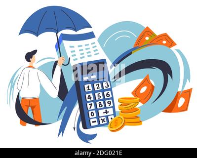 Budget planning and saving financial assets vector Stock Vector
