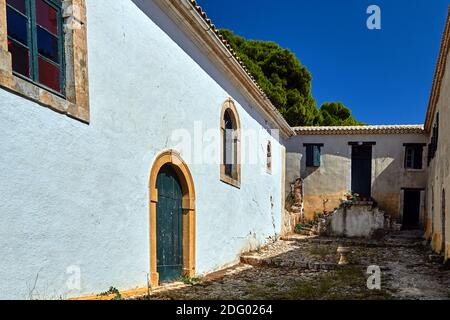 Courtyard of the St. Nicholas Monastery George Kremnon on the island of Zakynthos in Greece Stock Photo