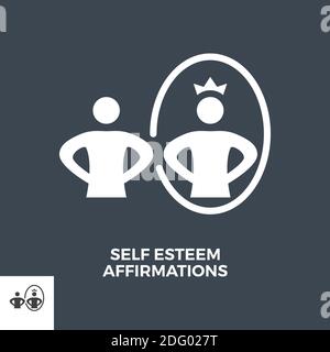 Self Esteem Affirmations Glyph Vector Icon. Stock Vector