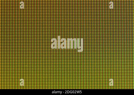 Closeup RGB led diode of LED TV and LED monitor screen display panel. Stock Photo