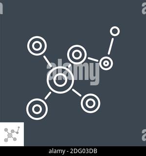 Molecule related vector thin line icon. Stock Vector