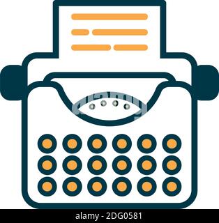 content writer as copywriter with typewriter vector illustration Stock Vector
