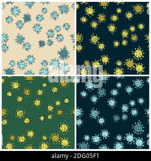Stylized Seamless In All Directions Virus Vector Illustrations Stock Vector