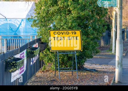 Clitheroe, Lancashire, UK. 7th Dec, 2020. The Covid-19 Test Site, Clitheroe, Lancashire. UK Credit: John Eveson/Alamy Live News Stock Photo