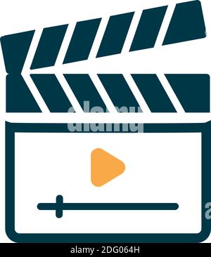 Clapper icon vector design template illustration video icon, cinema sign, Film clap Stock Vector