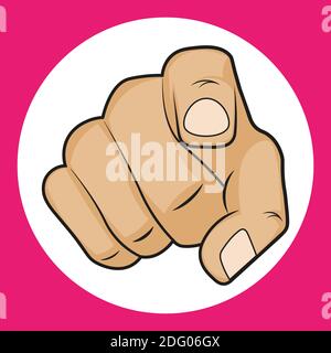 Hand with pointing finger vector illustration Stock Vector