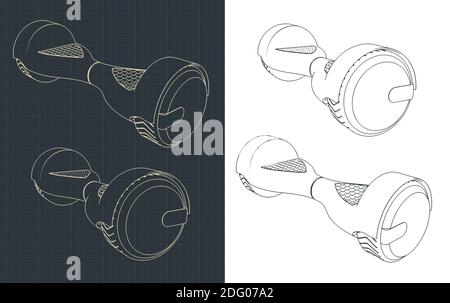 Stylized vector illustration of a scooter drawings Stock Vector