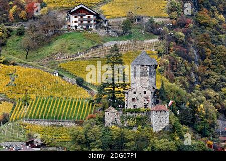 Branzoll Castle is a thirteenth-century fortified building in Chiusa. Isarco valley, Bolzano province, Trentino Alto-Adige, Italy, Europe. Stock Photo