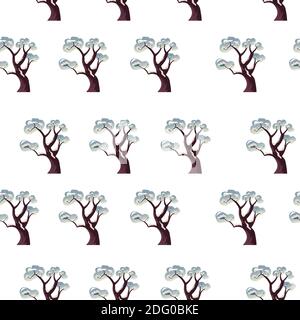 Trees covered with snow, winter seamless pattern Stock Vector