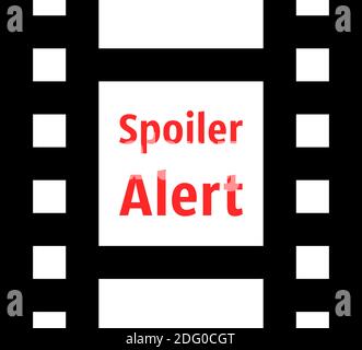 spoiler alert icon with film strip Stock Vector