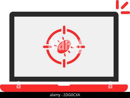 red computer like bug infected Stock Vector