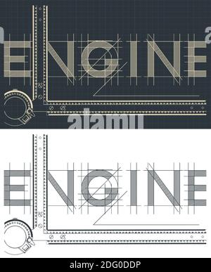 Stylized vector illustration on the topic of engineering and design. Drawing Board close-up composition Stock Vector