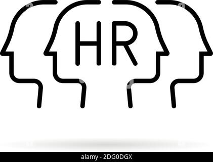 black thin line heads like human resources Stock Vector