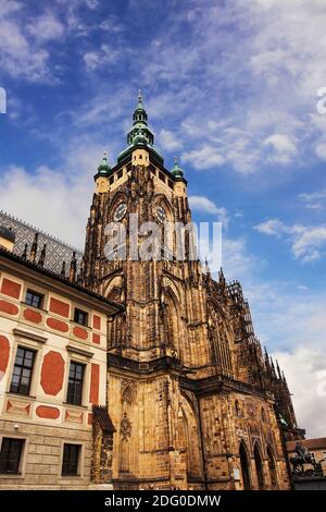 St. Vitus cathedral in Hradcany, Prague Stock Photo