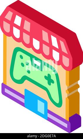 game shop isometric icon vector illustration color Stock Vector