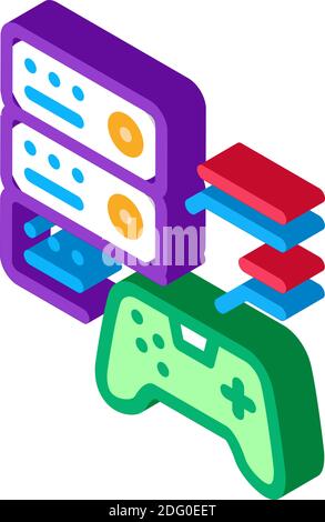 game main menu isometric icon vector illustration Stock Vector