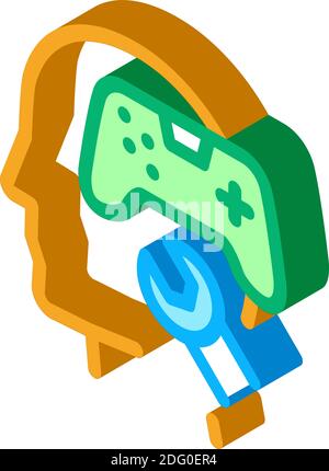 game joystick repair isometric icon vector illustration Stock Vector