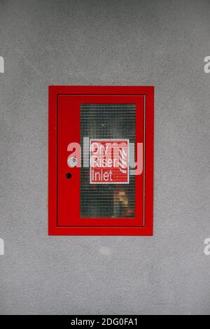 Fire Dry Riser Inlet Building Fire Hose Dry Riser Inlet Valve High Rise Building Hose Stock Photo - Alamy