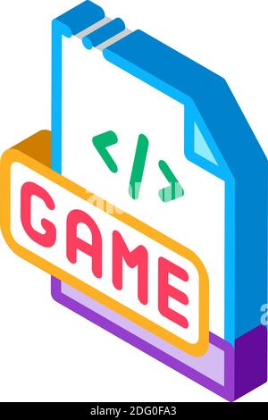 game development coding isometric icon vector illustration Stock Vector