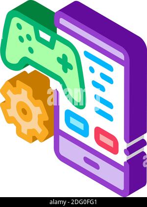 phone game app isometric icon vector illustration Stock Vector