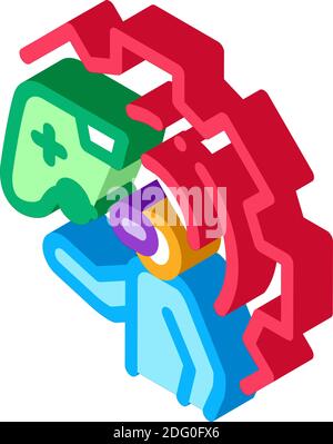 game development and testing isometric icon vector illustration Stock Vector