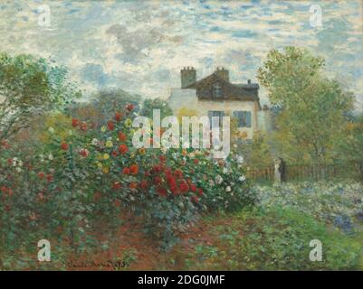 Title: The Artist's Garden in Argenteuil (A Corner of the Garden with Dahlias) Creator: Claude Monet Date: 1873 Medium: oil on canvas Dimension: 61 x 82.5 cm Location: National Gallery of Art,  Washington Stock Photo