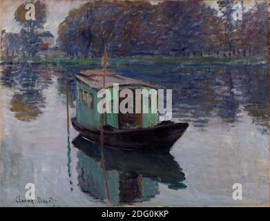 Title: The Boat Studio Creator: Claude Monet Date: 1874 Medium: oil on canvas Dimension: 50,2 x 65,5 cm Location: Rijksmuseum Kroller-Muller Stock Photo