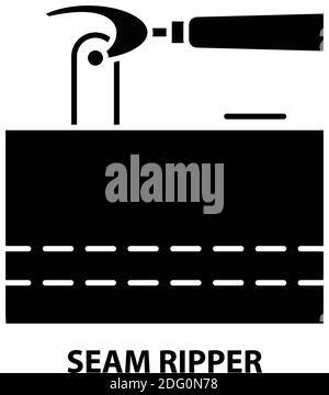 Monochrome Silhouette Seam Ripper Tool Stock Vector (Royalty Free