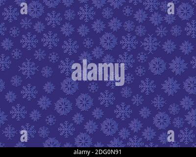 Snowflakes seamless pattern. Merry Christmas and Happy New Year background with falling snow. Flat style. Vector illustration Stock Vector