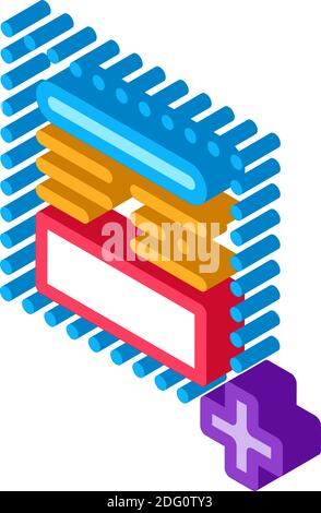 add new article on web site isometric icon vector illustration Stock Vector
