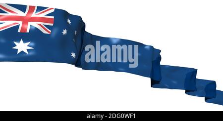 Australia ribbon flag isolated on white Stock Photo