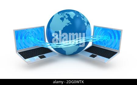 Internet globalization concept isolated on white Stock Photo