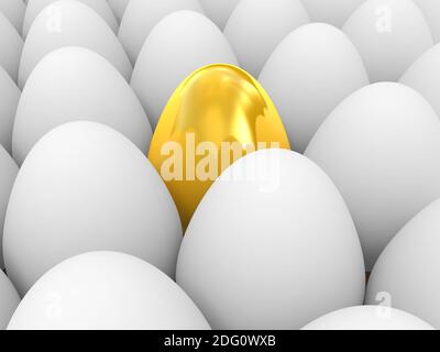 Easter surprise - golden egg Stock Photo