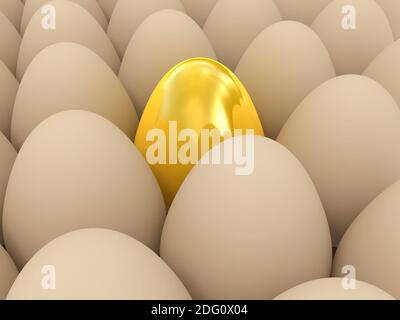 Easter surprise - golden egg Stock Photo