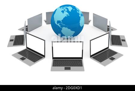 Internet globalization concept isolated on white Stock Photo