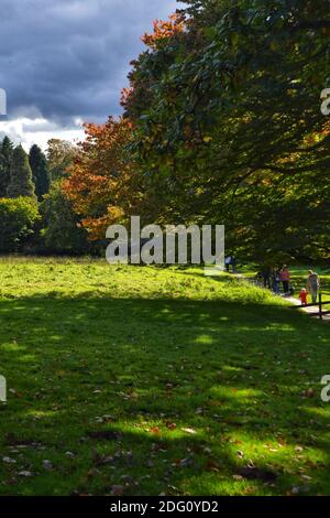 When the landscapes of Britain are starting to change colour, golden leaves spatter the ground and there¿ an official whiff of autumn in the air, there¿ nothing quite like heading outdoors to experience this magical time of yearpictured: Tyntesfield is a Victorian Gothic Revival house and estate near Wraxall, North Somerset, Sunday 11th October 2020. Stock Photo