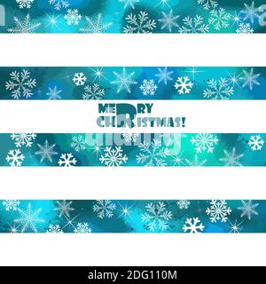 Blue background with snowflakes. Merry Christmas. Beautiful Christmas background. Vector illustration Stock Vector