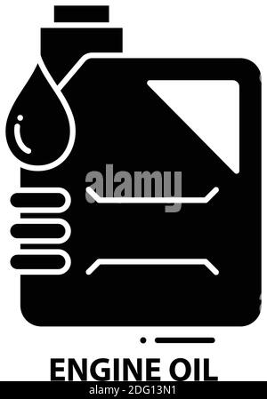 engine oil icon, black vector sign with editable strokes, concept illustration Stock Vector