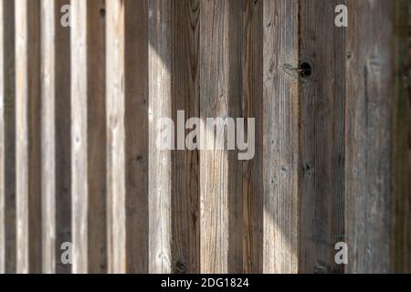 abstract of weathered wooden fence with selective focus Stock Photo