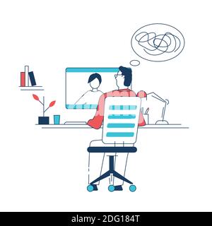 Online psychotherapist session Stock Vector