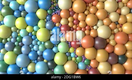 3d render. Assorted colored spheres Stock Photo