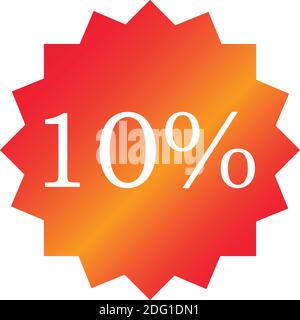 Sale tag vector badge template, 10 off label symbol, promotion flat icon, clearance sale sticker emblem, bargain sale red gradient sign modern design Stock Vector