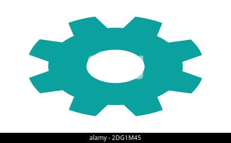 Gear isometric icon, mechanism element line art Stock Vector