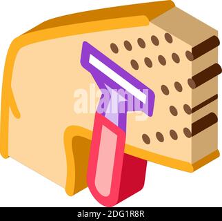 shaving legs with razor isometric icon vector illustration Stock Vector