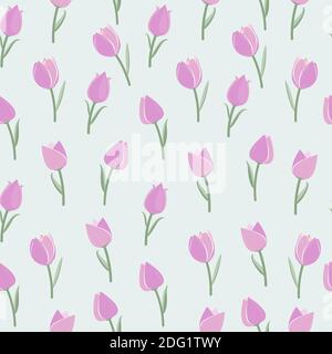 Elegant trendy ditsy floral texture vector repeating pattern design comprising beautiful tulips flowers. Flower background for printing and textile Stock Vector