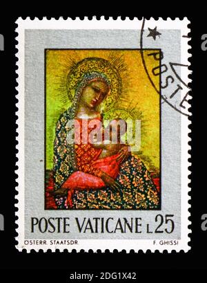 MOSCOW, RUSSIA - AUGUST 18, 2018: A stamp printed in Vatican shows The Family, serie, circa 1971 Stock Photo