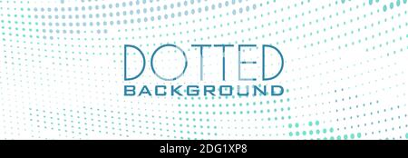 Simple abstract dotted background in turquoise blue dots. Wide vector graphic pattern Stock Vector