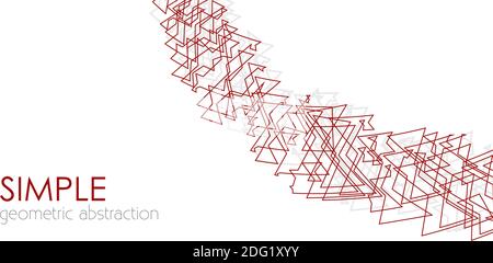 Minimal geometrical red and grey abstraction on a white. Simple vector graphic with design element Stock Vector